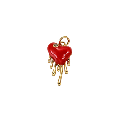 Gold Bleeding Heart Charm
