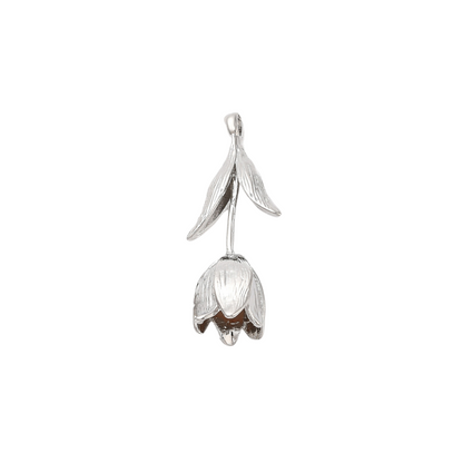 Silver Etched Tulip Charm