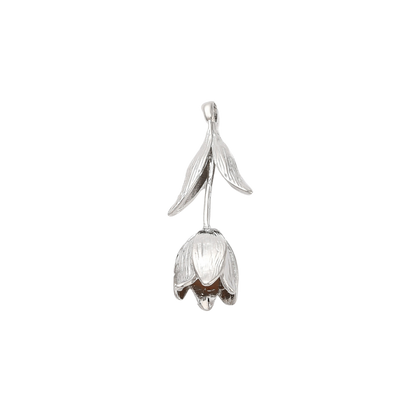 Silver Etched Tulip Charm