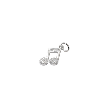 Front view of the Silver Cubic Zirconia Joyful Melody Charm