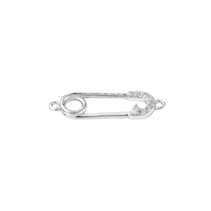 Transparent view of the Silver Cubic Zirconia Mini Paperclip Charm