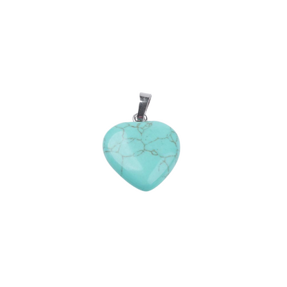 Silver Turquoise Heart Charm