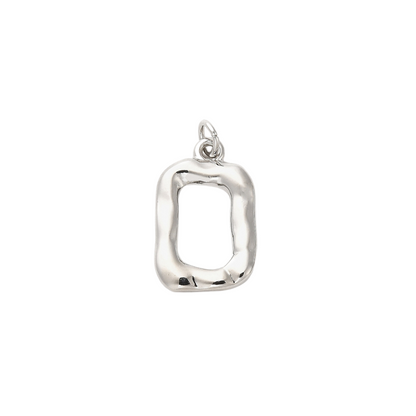 Silver Open Rectangle Charm