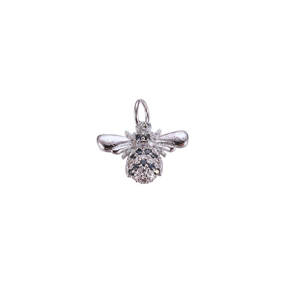 Silver Embellished Bee Charm