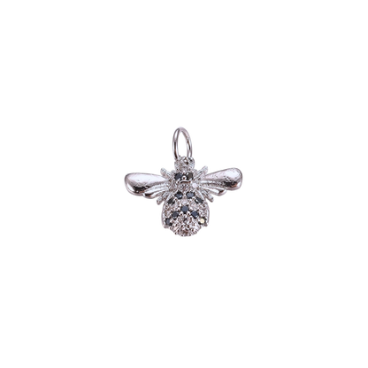Silver Embellished Bee Charm