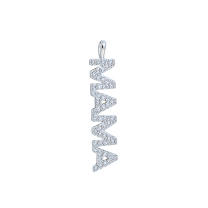 Silver Pave "MAMA" Bar Charm