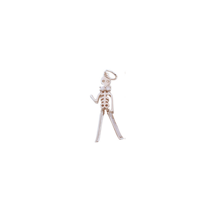 Silver Dangly Bowtie Skeleton Charm
