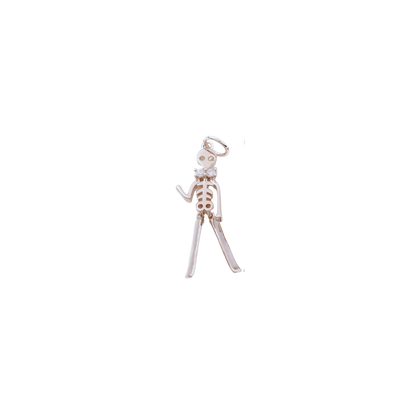 Silver Dangly Bowtie Skeleton Charm