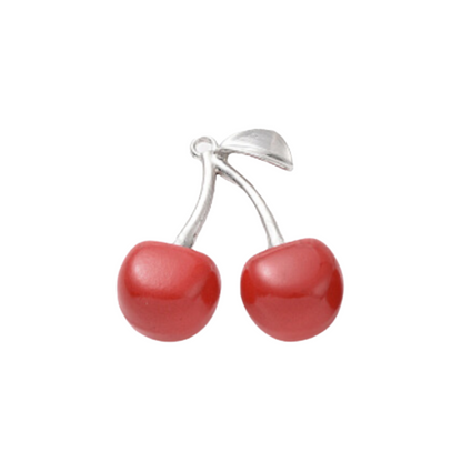 Silver Cherry Bomb Charm