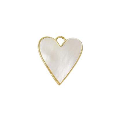 Front view of the Gold Pearlescent Statement Heart Charm