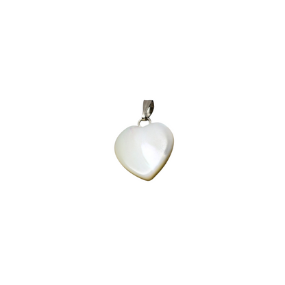 Silver Heart Shell Charm
