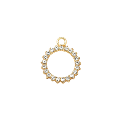 Gold Crystal Open Circle Charm
