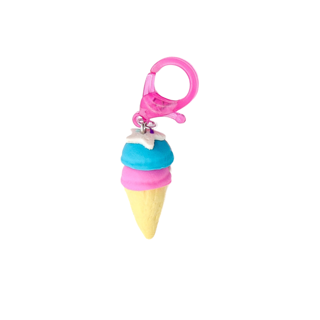 Blue Ice Cream Cone Lanyard Charm