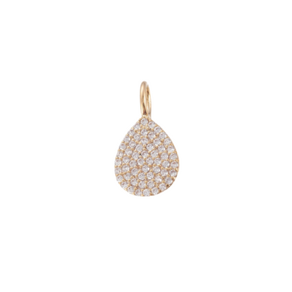 Gold Pave Teardrop Charm