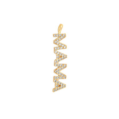 Gold Pave "MAMA" Bar Charm