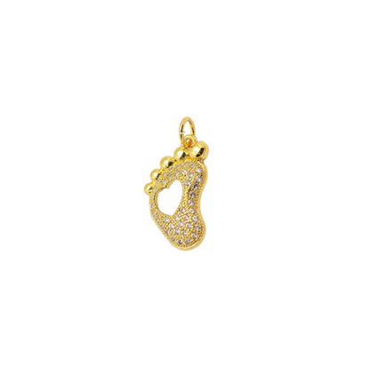 Gold Pave Baby Foot Charm
