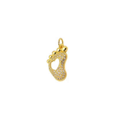 Gold Pave Baby Foot Charm
