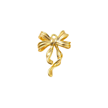 Gold Ribbon Bow Charm