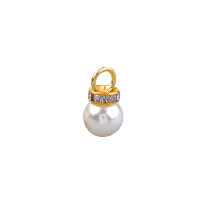 Gold Pearl and Rhinestone Collared Charm