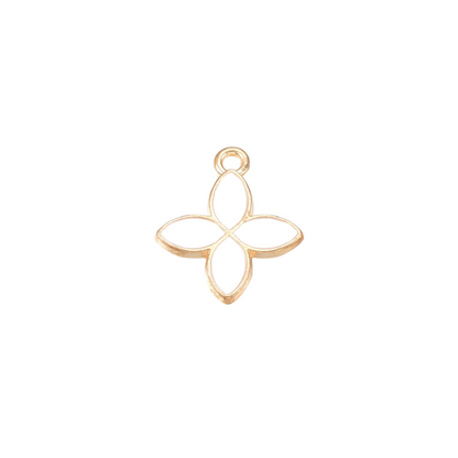 White Enamel Flower Charm