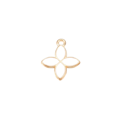 White Enamel Flower Charm