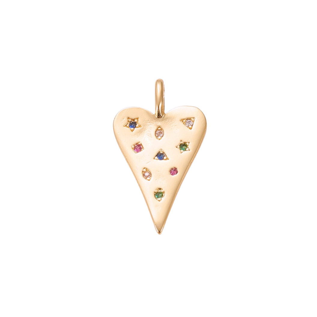 Gold Embellished Heart Charm