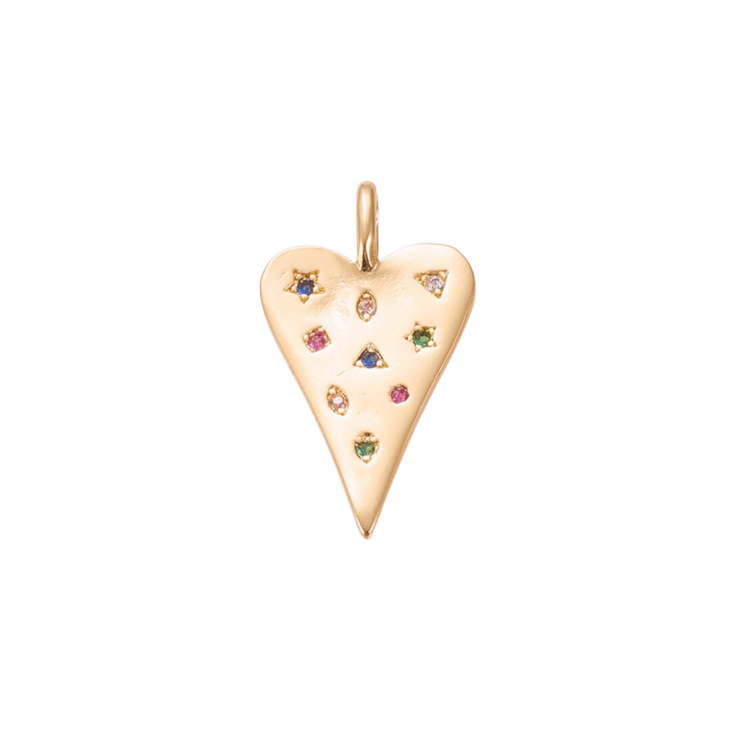 Gold Embellished Heart Charm