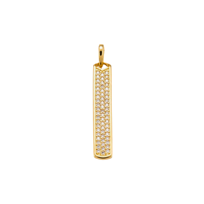 Gold Micro Pave Bar Charm