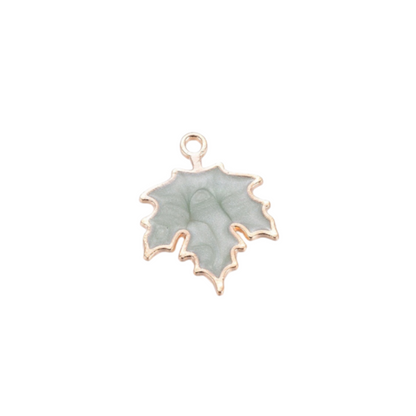 Gold Marbled Leaf Charm