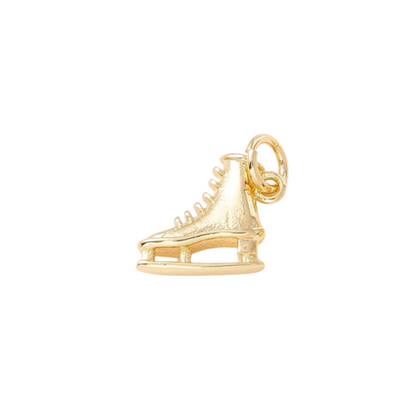 Front view of the Gold Ice Skate Charm