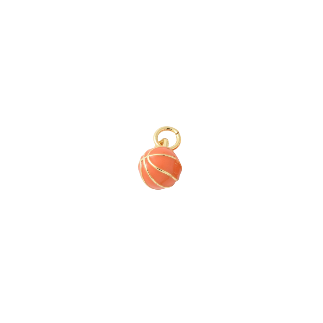 Gold Hoops Basketball Charm