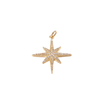 Transparent view of the Gold Large Starburst Charm