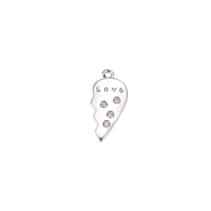 Transparent view of the Silver Love Wing with Cubic Zirconia Charm
