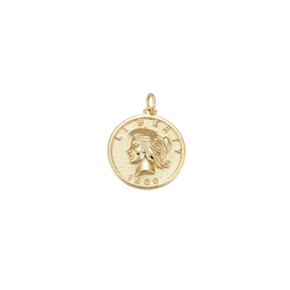 Transparent view of the Gold Liberty Coin Charm