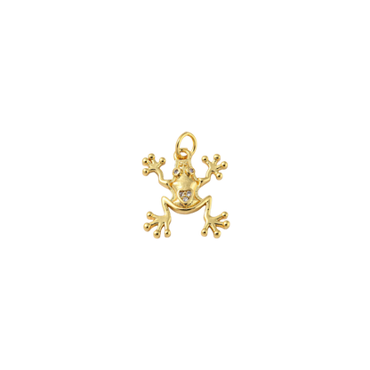 Transparent view of the Gold Cubic Zirconia Frog Love Charm