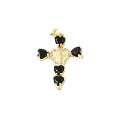 Transparent view of the Gold Virgin Mary Cross Charm | Assorted