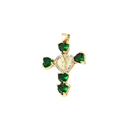 Transparent view of the Gold Virgin Mary Cross Charm | Assorted