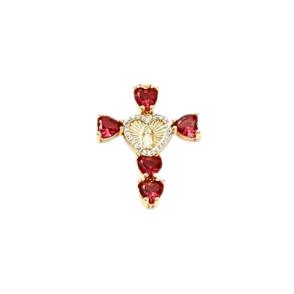 Transparent view of the Gold Virgin Mary Cross Charm | Assorted