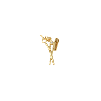 Gold Scissors & Comb Duo Charm