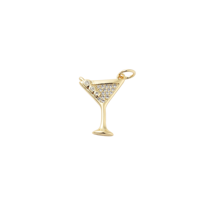 Transparent view of the Gold Cubic Zirconia Martini Glass