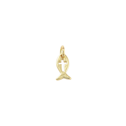 Transparent view of the Gold Jesus Fish Charm