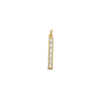 Transparent view of the Gold Crystal Bar Charm