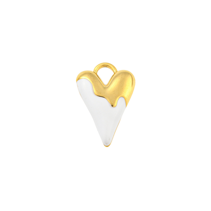 Transparent view of the Gold White and Gold Heart Charm