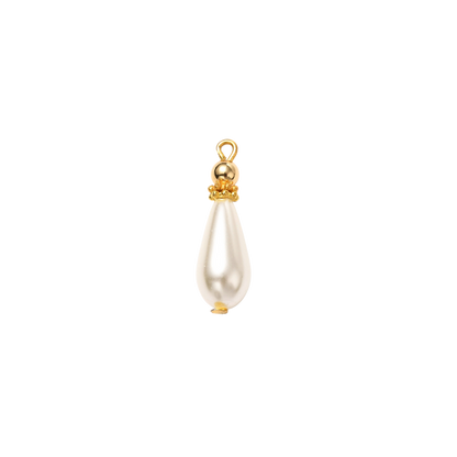 Transparent view of the Pearl Vintage Teardrop Charm