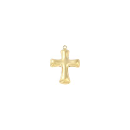 Transparent view of the Gold Bubble Cross Charm