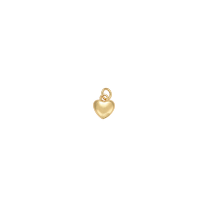 Gold Puff Heart Charm