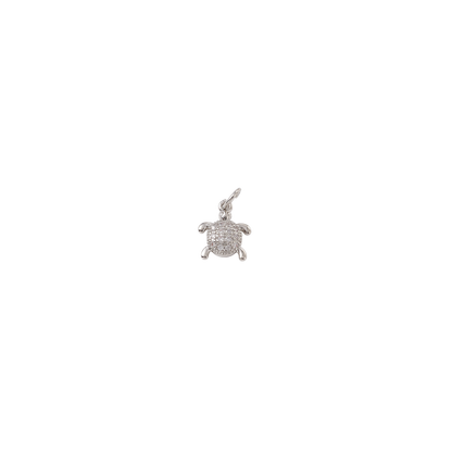 Silver Crystal Sea Turtle Charm