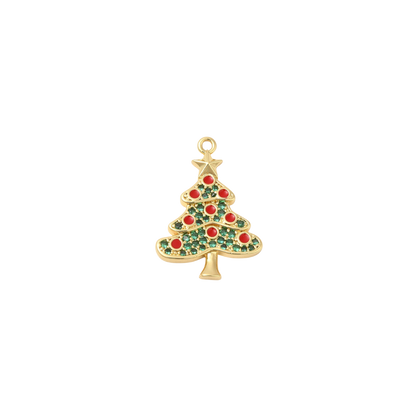 Gold O Christmas Tree Charm