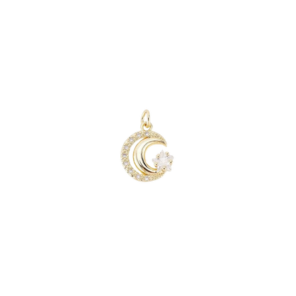 Gold Nested Moon and Star Charm