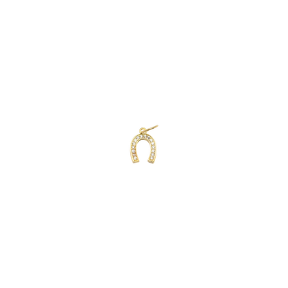 Gold Crystal Horseshoe Charm